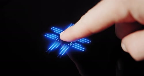 Finger Pressing on Digital Interface With Biometric Scan