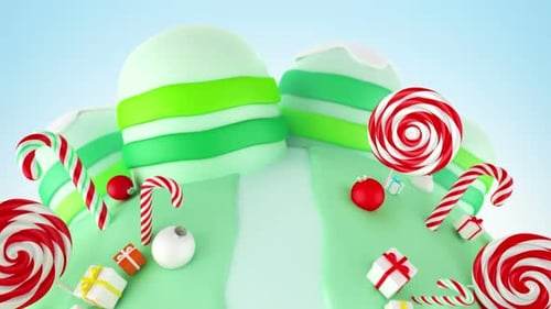 Sweet Christmas Candy Land 3D Festive Animation