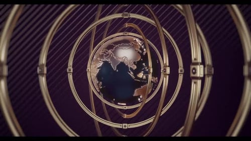 Golden globe background loop