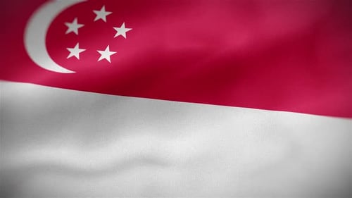 Singapore National Flag Waving Loop Animation