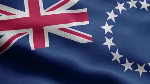 Cook Islands Flag Waving Animation