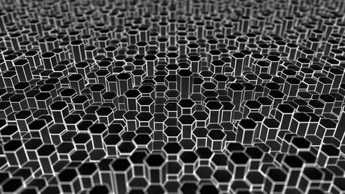 Abstract Hexagonal Grid Waving Motion Background
