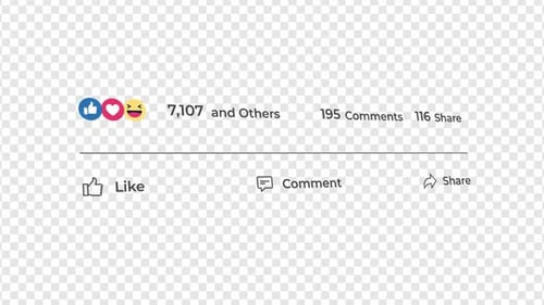 Animated Social Media Reactions Likes and Shares Counter