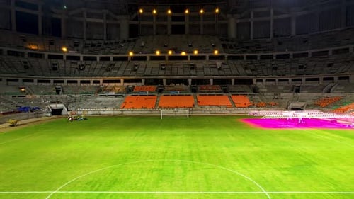 Construction of tribune new football stadium for upcomming Indonesia Team