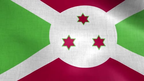 Burundi Flag Waving Seamless Loop with Fabric Texture