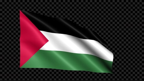 Animated Palestinian Flag Waving Loop