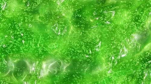 Macro Shot of Air Bubbles in Transparent Cosmetic Liquid Gel Cream