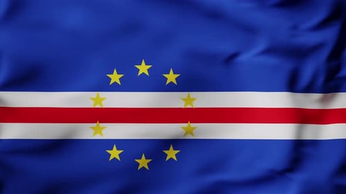Cape Verde National Flag Waving in the Wind