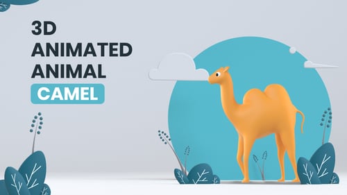 Minimalist 3D Standing Camel Animation