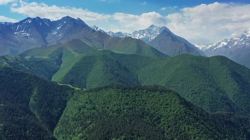 Aerial View on Caucasus Mountains