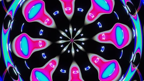 Vibrant Abstract Kaleidoscope Fluid Pattern Background Loop