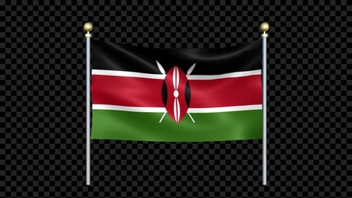 Waving Kenya National Flag Seamless Loop Animation