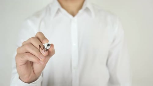 Writing Make A Change on Glass Surface