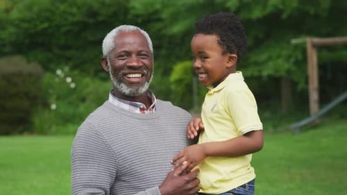 Family spending time together in the garden