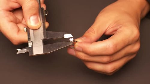 Measuring a Ring with a Gem Close Up