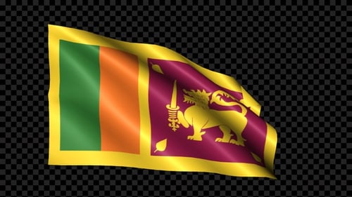 Seamless Loop of the Waving Sri Lanka Flag