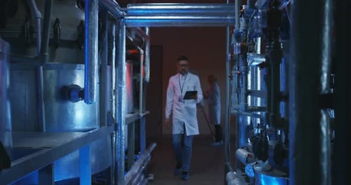 Scientist Checking Lab Equipment