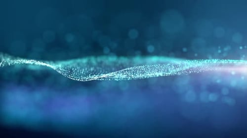 Abstract Blue Particle Wave Flowing Background Loop