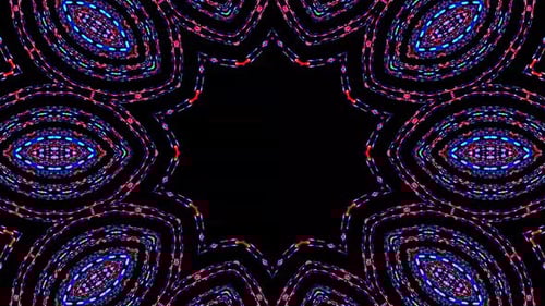 Hypnotic Neon Geometric Abstract Kaleidoscope Background