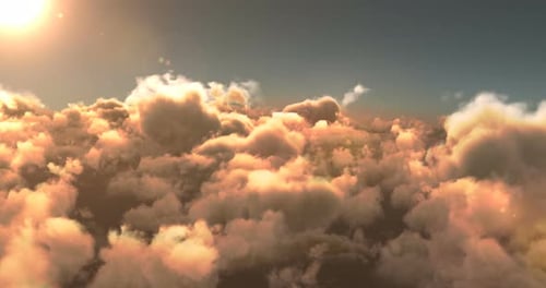 Nuages enfumés et soleil éclatant