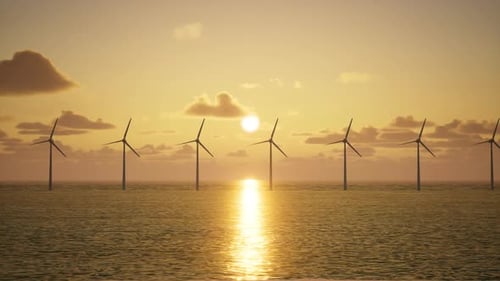 Wind Turbines And Sea