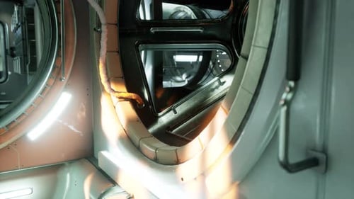 Interior of Futuristic Internation Space Station