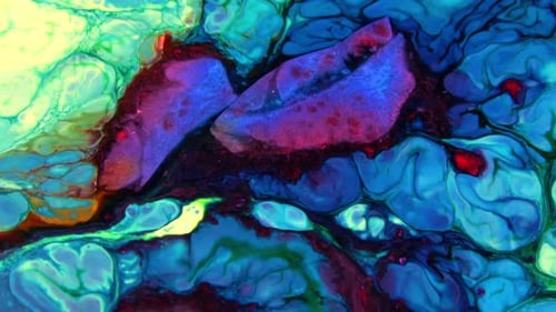 Abstract Colorful Vibrant Paint Ink Movement