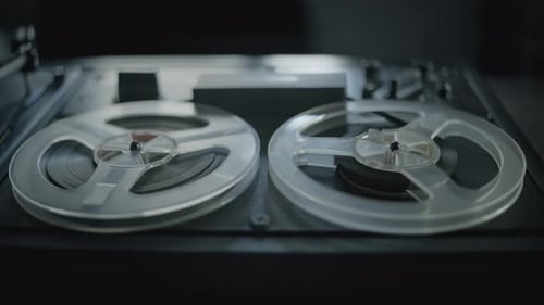 Reel to Reel Tape Recorder Spinning