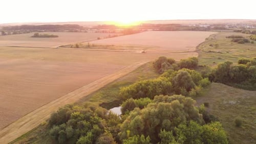 Ernte bei Sonnenuntergang