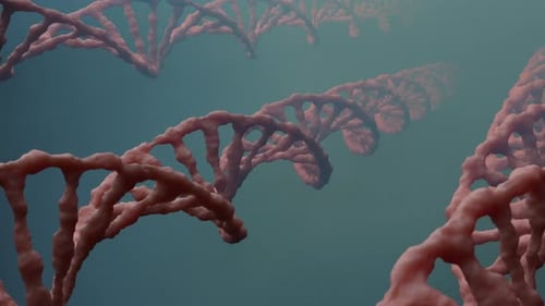 Animated 3D DNA Helix Strands Rotation Background