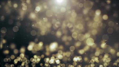 Golden Shimmering Particles Bokeh Background