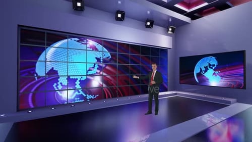 3D Virtual Tv Studio News B903