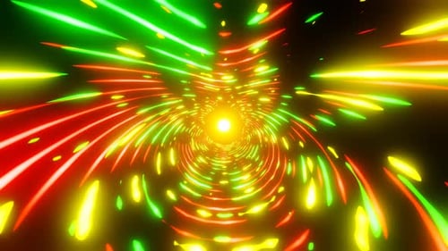 Vibrant Glowing Light Tunnel Hyperspace Seamless Loop