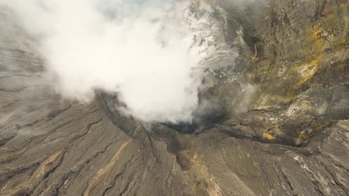 Active Volcano with a Crater