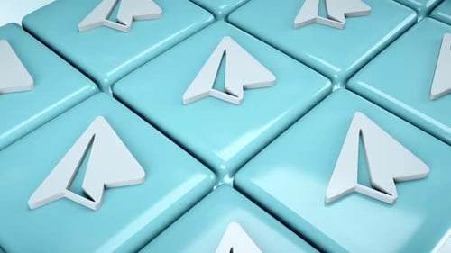 Animated 3D Paper Airplane Icons Looping Background