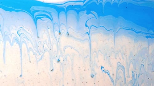 Abstract Blue and White Paint Mixing