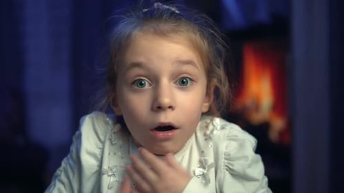 Child Reacts With Shock and Surprise Close Up