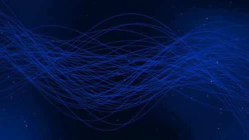 Abstract Blue Flowing Wave Lines Technology Background