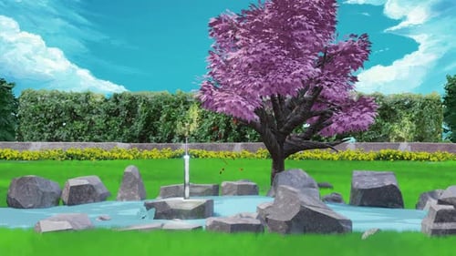 Jardin japonais de samouraïs d'été : animation Lofi