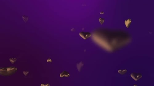 Gold Hearts Zeitlupe 4k