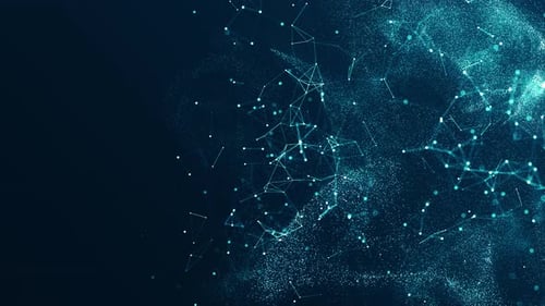 Abstract lines and dots connect background.