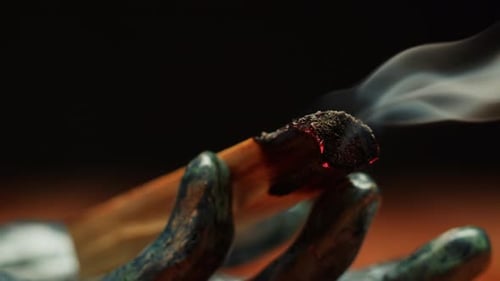 Aromatherapy Burning Incense Stick Closeup