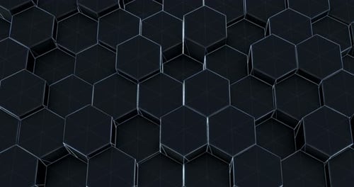 Abstract Dark Hexagonal Grid Animation Background Loop