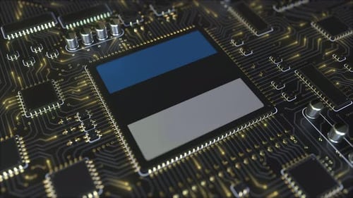 Bandeira da Estônia no chipset operacional