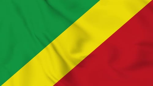 Realistic Waving Republic of Congo Flag Loop