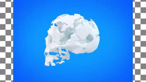 Abstract Skull Rotation Loop Animaiton Background