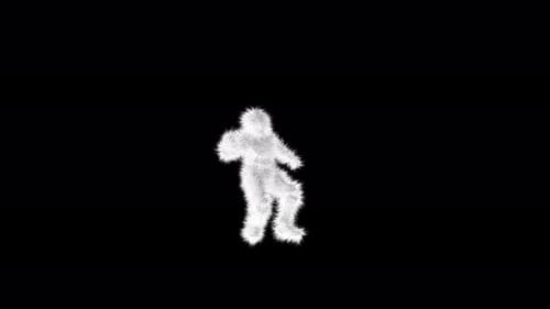 White Fuzzy Abstract Dancing Figure Animation