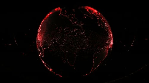 Futuristic Digital Earth Globe Rotation with Global Network Connections