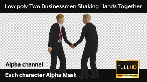 Low Poly Businessmen Shaking Hands Animation