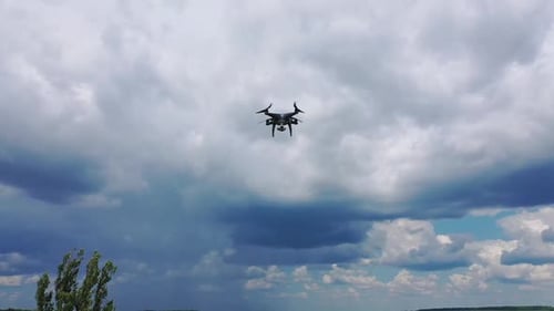 Drone Flying Over Rural Fields and Forests